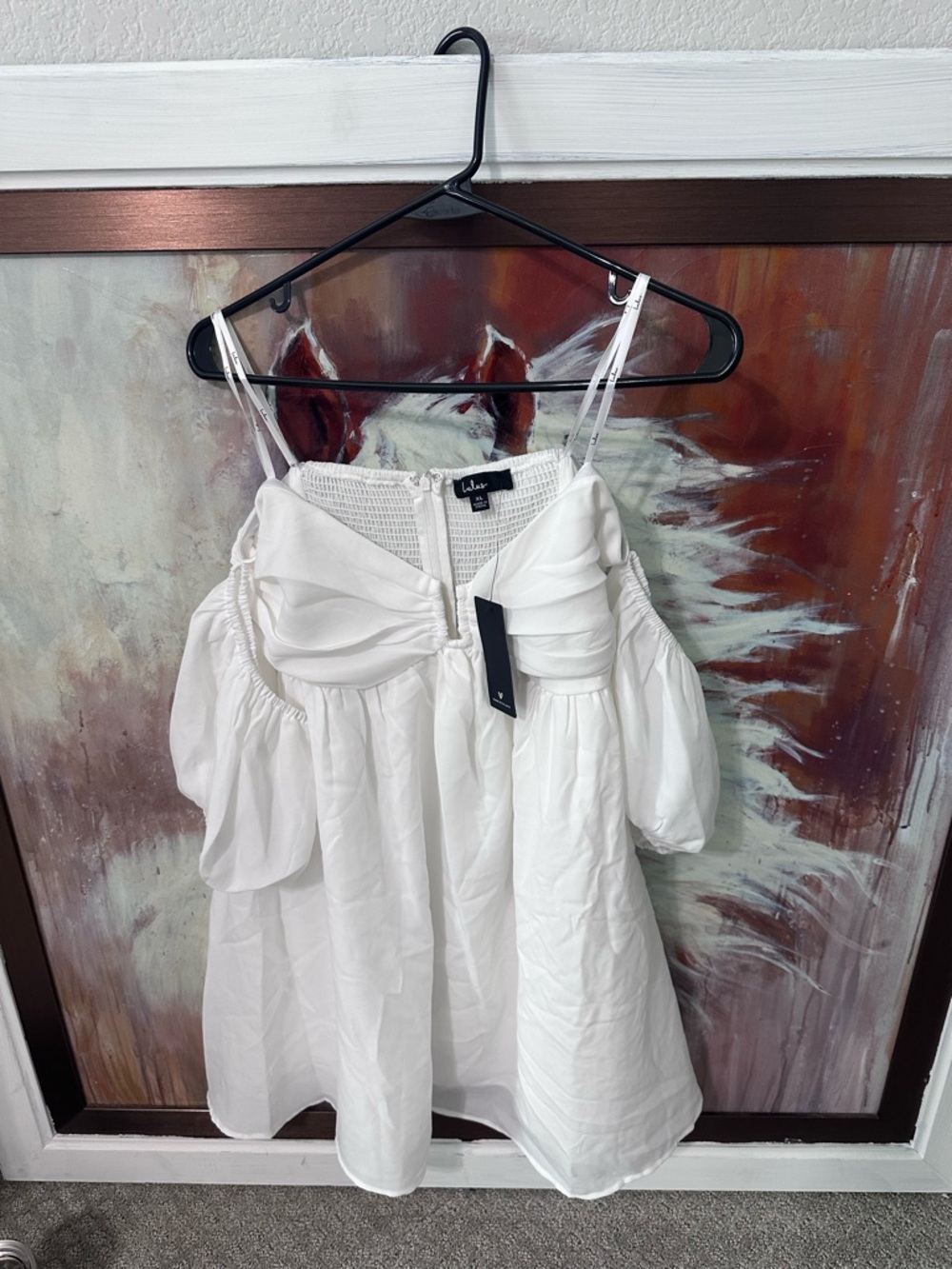 Lulu's White Strapless Ruffled Bust Dress